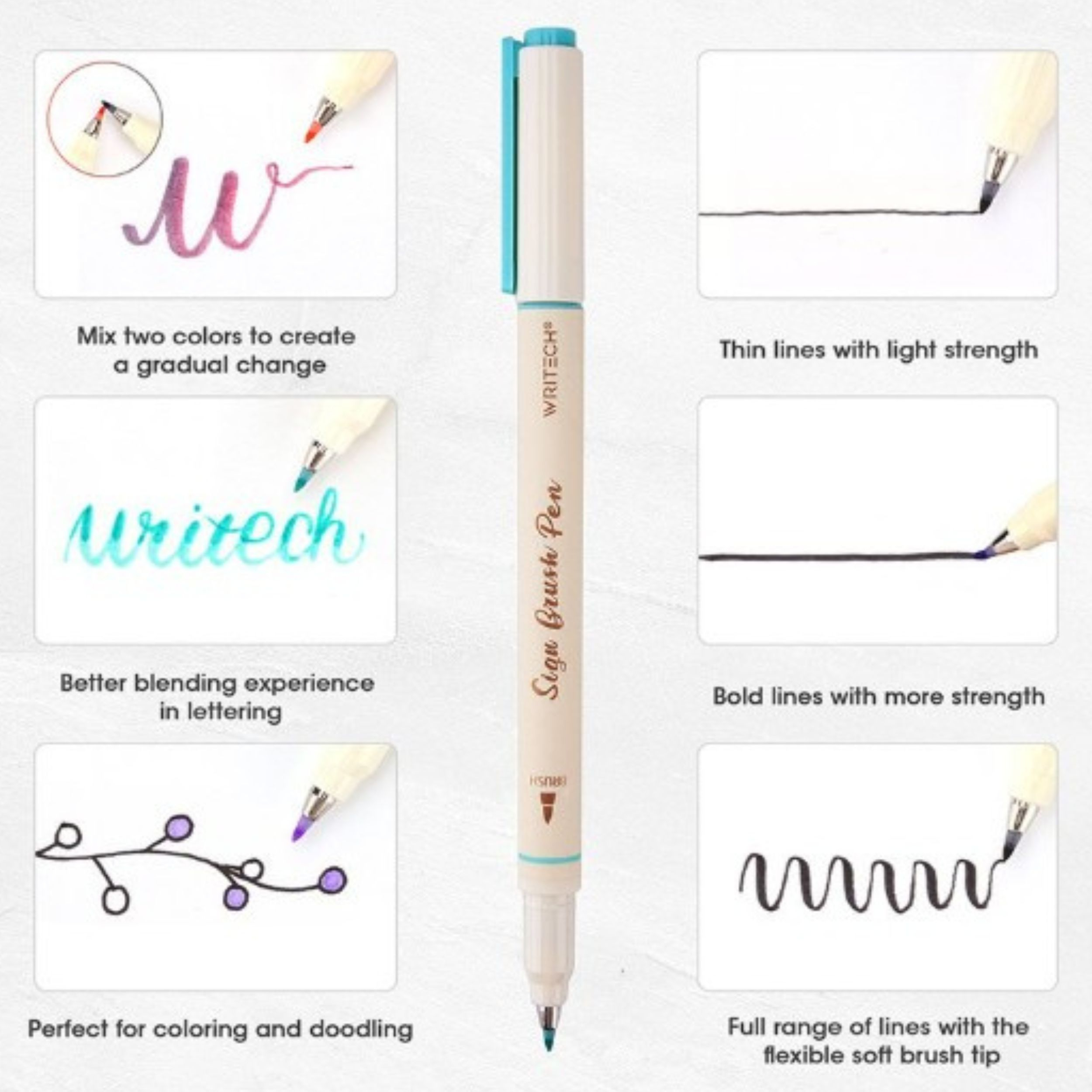 ماژیک چندمنظوره رایتک مدل Sign Brush کد W827