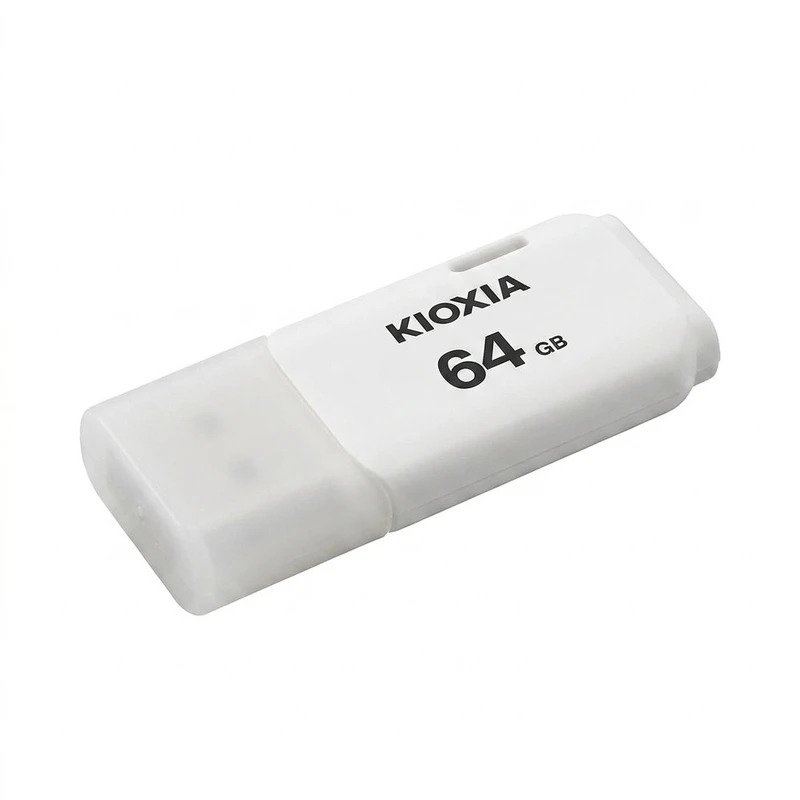 فلش مموری کیوکسیا مدل U202 ظرفیت 64 گیگابایت با رابط USB 2.0، بدنه پلاستیکی مقاوم، درپوش‌دار، سازگار با کامپیوتر، لپ‌تاپ، گوشی، تبلت و تلویزیون، پشتیبانی از Windows 11 و macOS نسخه 12 تا 15