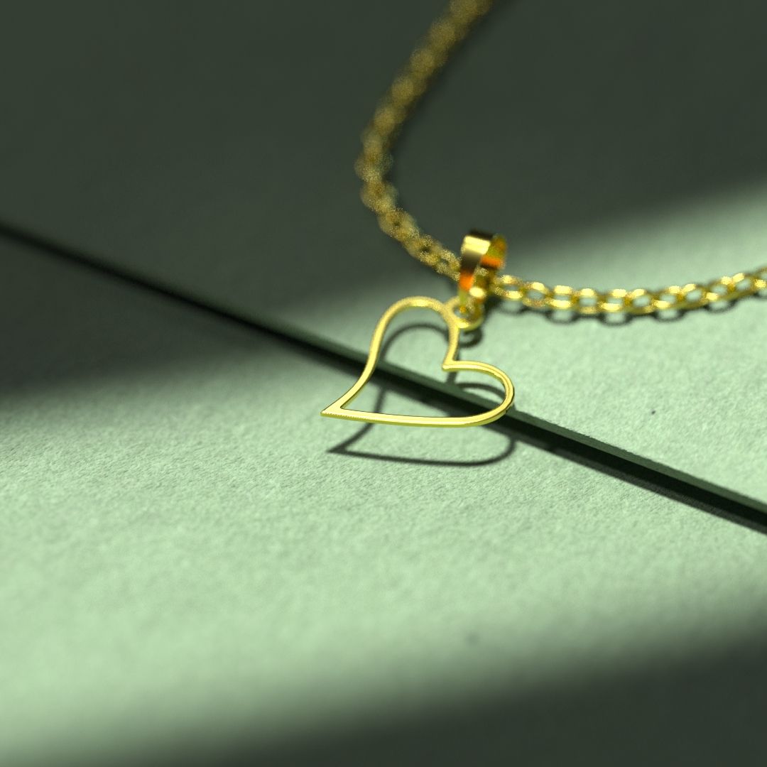 گردنبند طلا 18 عیار زنانه مدوپد مدل قلب کد E3-1-1107 - - 2