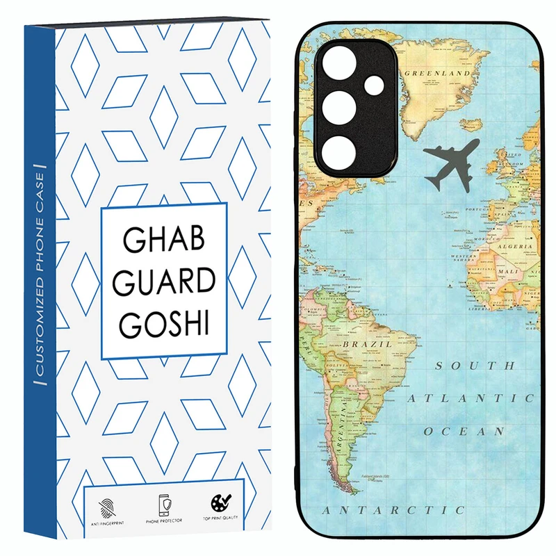 کاور قاب گارد گوشی طرح نقشه جهان کد TPU-057 مناسب برای گوشی موبایل سامسونگ Galaxy A14