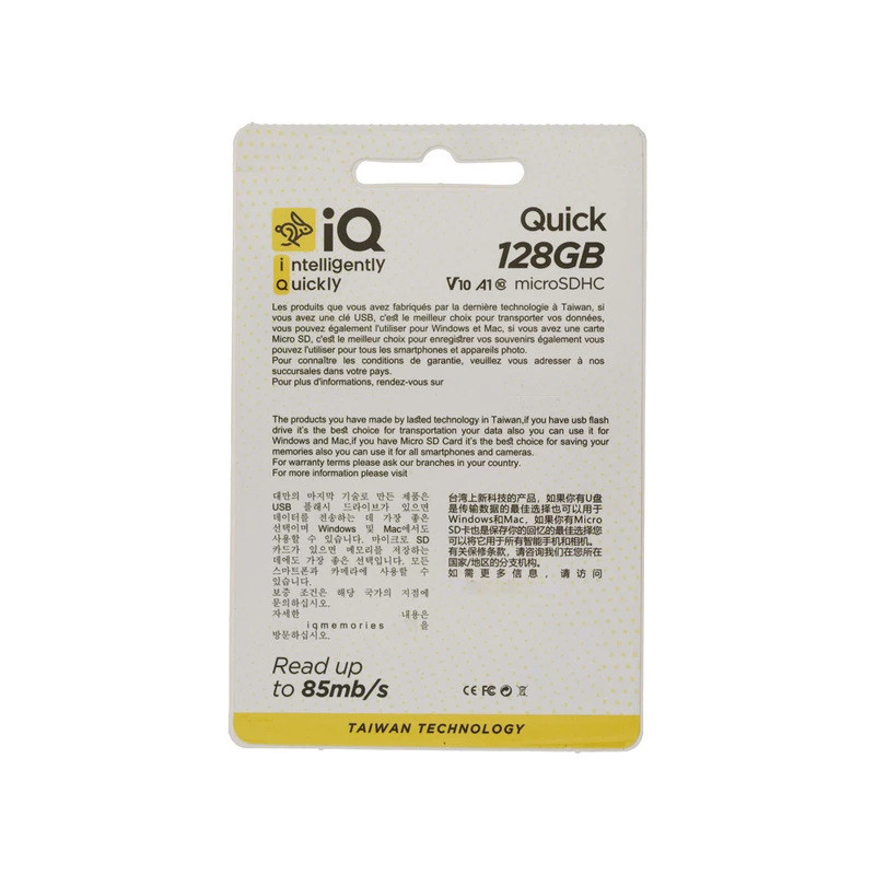 کارت حافظه‌ microSDXC آی کیو کلاس 10 استاندارد U1 مدل V10 A1 ظرفیت 128 گیگابایت