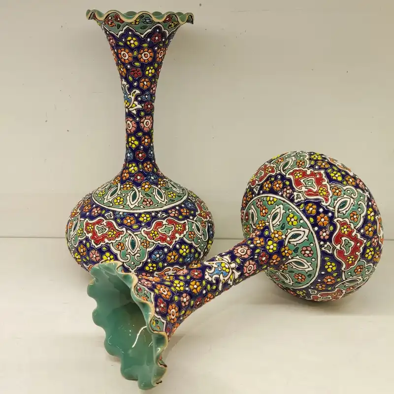 گلدان میناکاری مدل ترنج کد 30 بسته 2 عددی