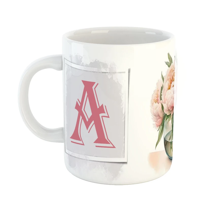 ماگ پاد افرین مدل فانتزی طرح حرف A کد 4