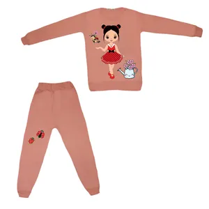 ست تی شرت و شلوار دخترانه مدل دخترک کفشدوزکی