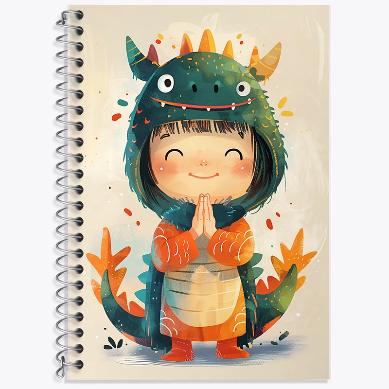 دفتر نت موسیقی 50 برگ خندالو طرح دختر اژدهایی کیوت کد F7411