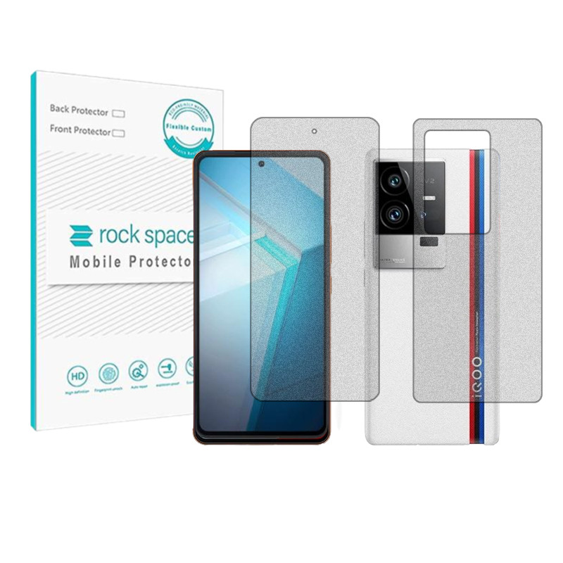 محافظ صفحه نمایش مات راک اسپیس مدل HyMTT مناسب برای گوشی موبایل ویوو iQOO 11S به همراه محافظ پشت گوشی