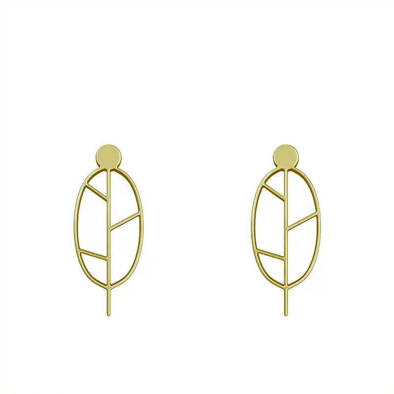 گوشواره طلا 18 عیار زنانه مدوپد مدل برگ کد GA1-15865