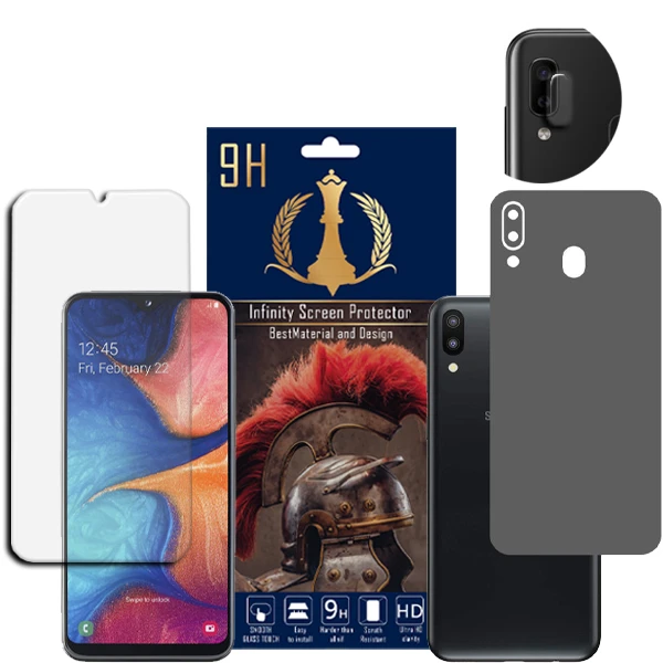  برچسب پوششی اینفینیتی مدل PRO MAX مناسب برای گوشی موبایل سامسونگ GALAXY M20 به همراه محافظ صفحه نمایش و محافظ لنز دوربین