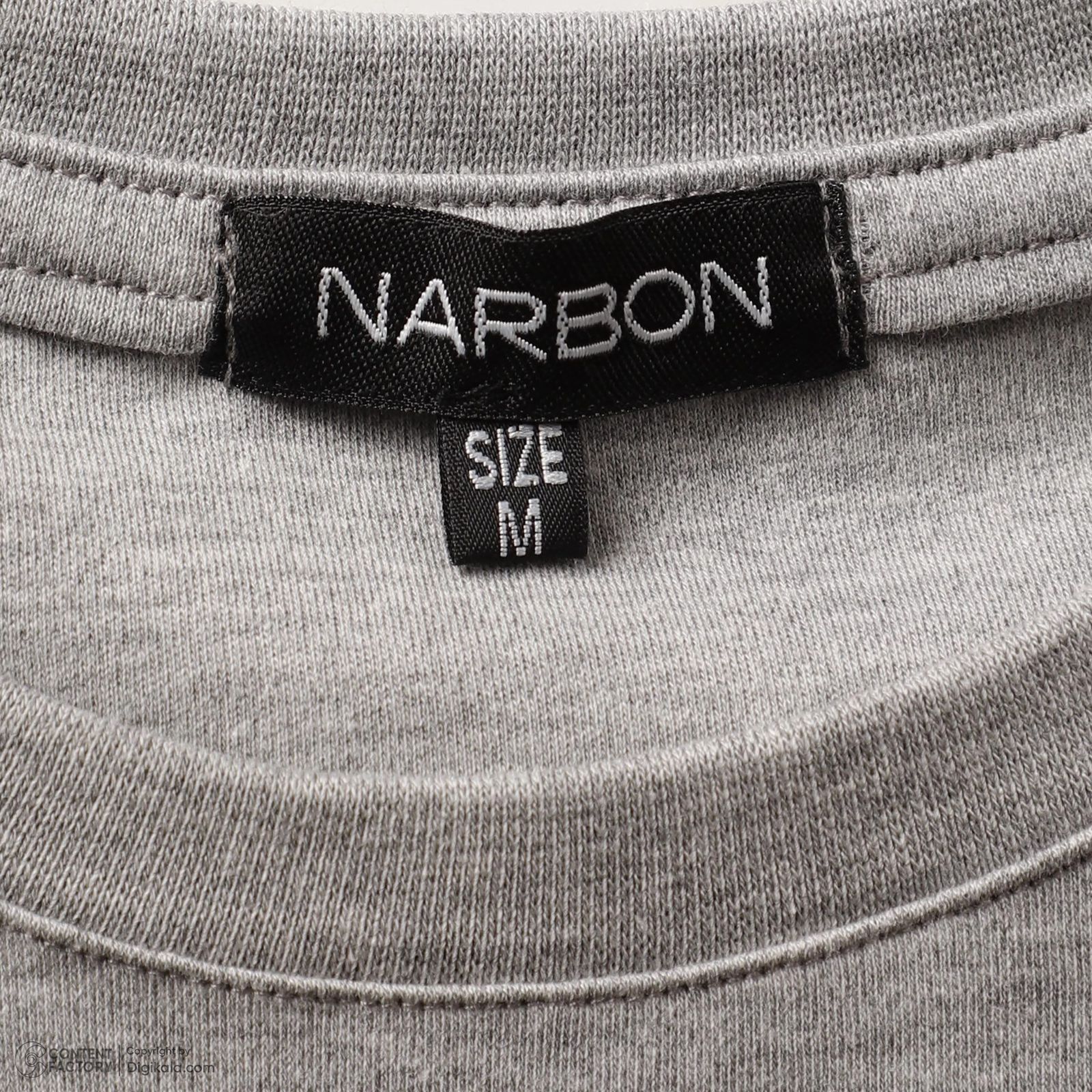 تی شرت آستین کوتاه مردانه ناربن مدل رادمهر رنگ طوسی - - 6