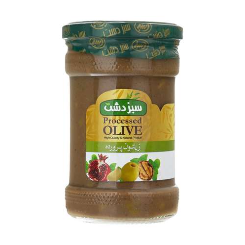 زیتون پرورده سبز دشت مقدار 500 گرم