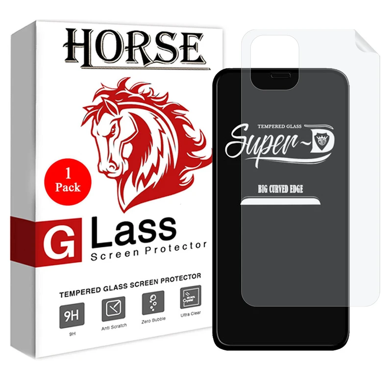 محافظ صفحه نمایش هورس مدل 2SN-Glass مناسب برای گوشی موبایل اپل iPhone 11 Pro Max به همراه محافظ پشت گوشی