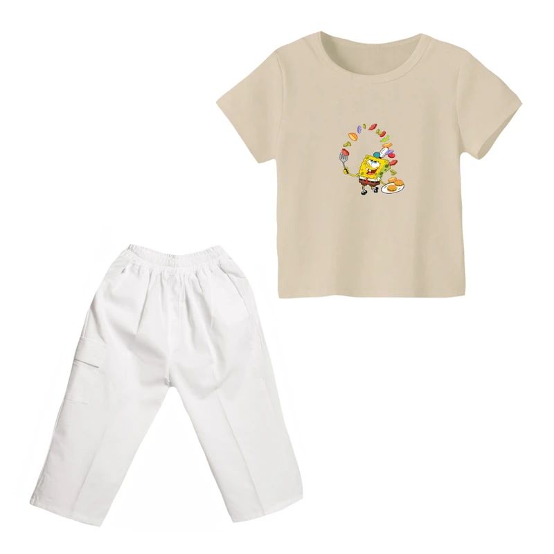 ست تی شرت و شلوارک پسرانه مدل باب اسفنجی آشپز