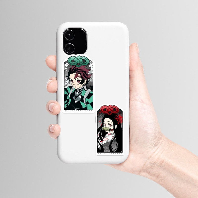 استیکر لپ تاپ و موبایل گوفی طرح انمیه شیطان کش مدل main DS مجموعه 6 عددی