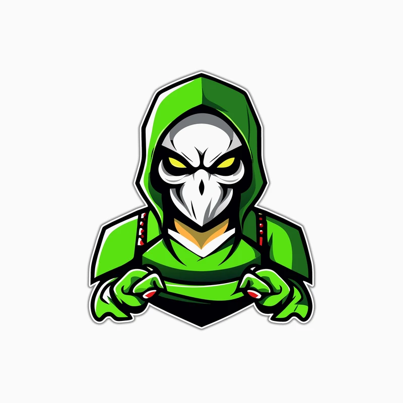 استیکر لپ تاپ و موبایل بووم طرح زامبی سبز کد MD64