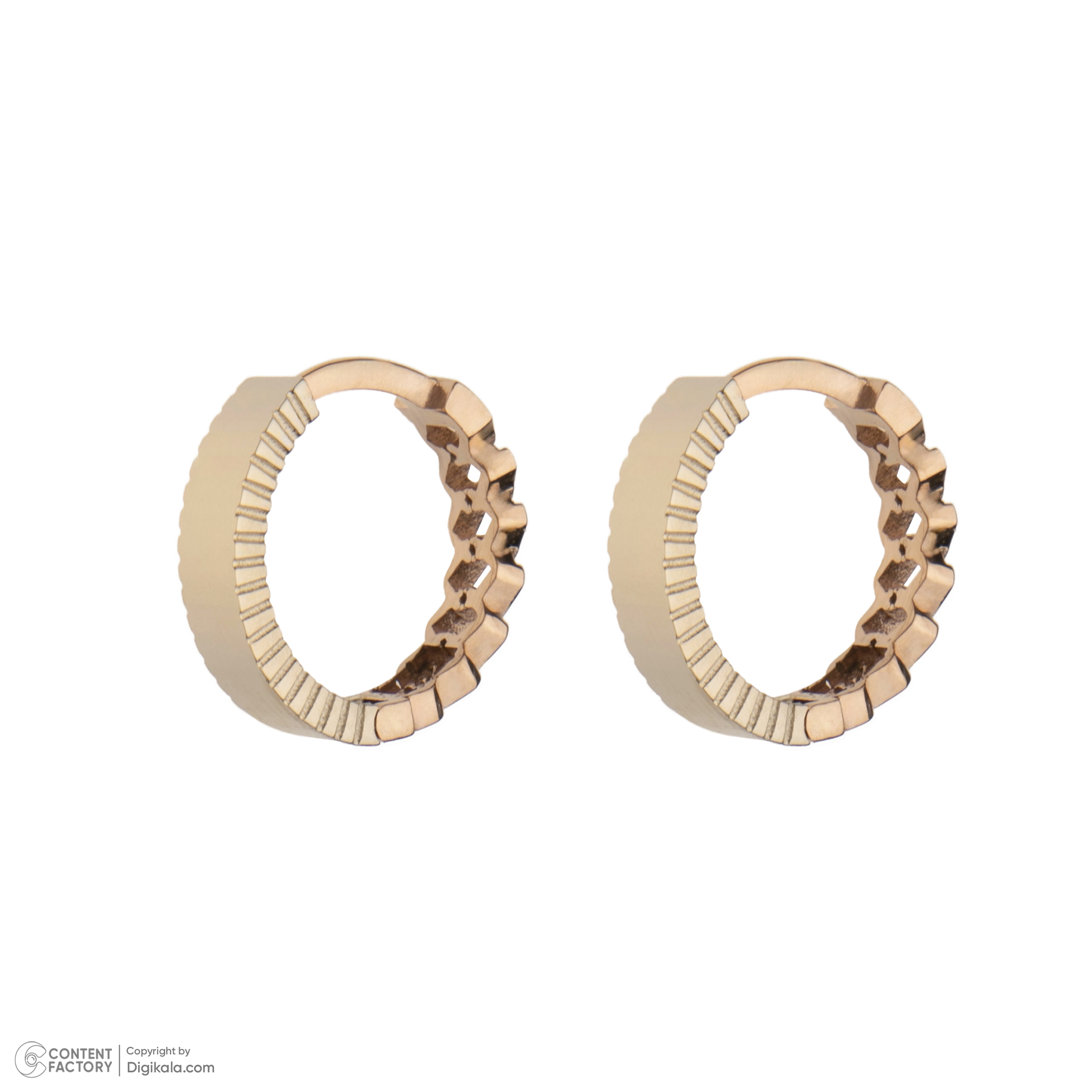 گوشواره حلقه‌ای طلا 18 عیار زنانه گلدم مدل E-3070074