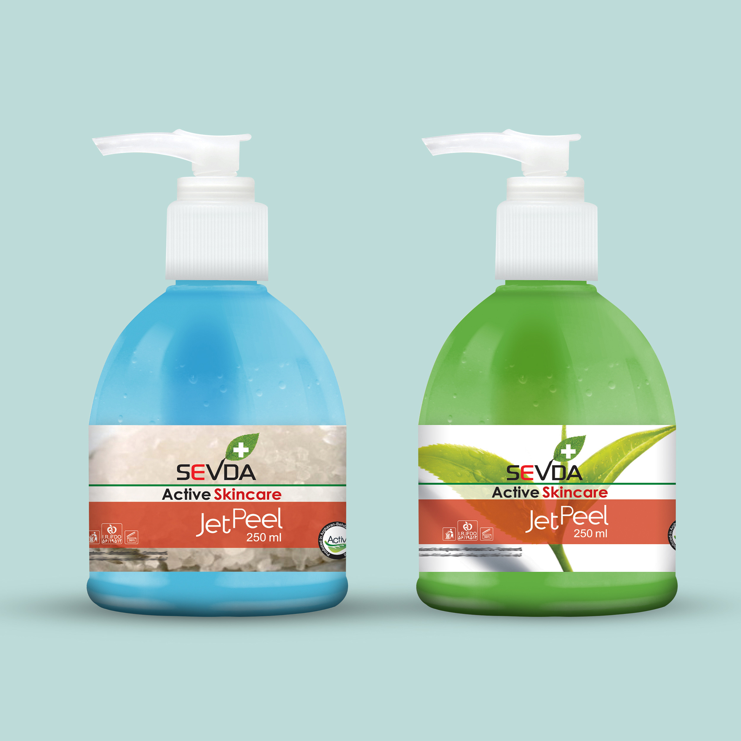 ژل لایه بردار پوست سودا مدل چای سبز و نمک دریایی حجم 250 میلی لیتر مجموعه 2 عددی