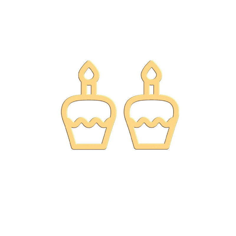 گوشواره میخی طلا 18 عیار زنانه گالری قو طلایی مدل کیک تولد