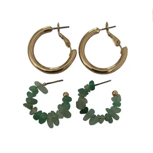 گوشواره زنانه آی ام مدل E2692 AVENTURINE مجموعه 2 عددی