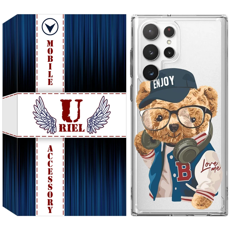 کاور یوریل مدل Clear کد 35 طرح تدی مناسب برای گوشی موبایل سامسونگ Galaxy S22 Ultra