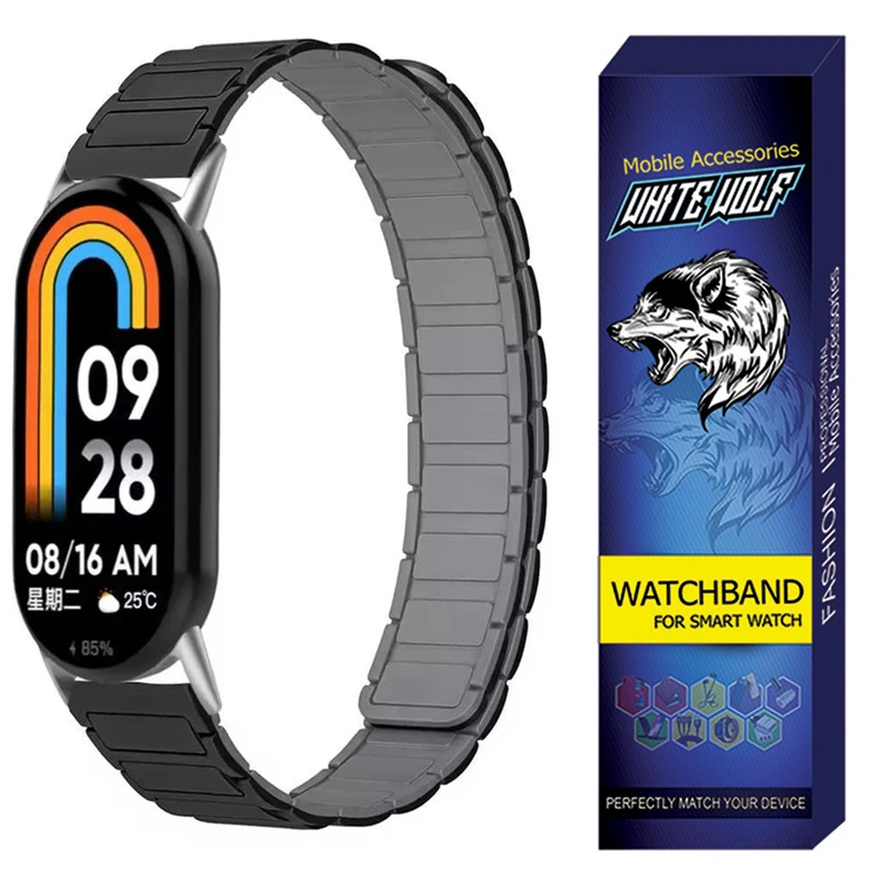 بند وایت ولف مدل Link MAG مناسب برای ساعت هوشمند شیائومی Mi Band 9 (12mm)