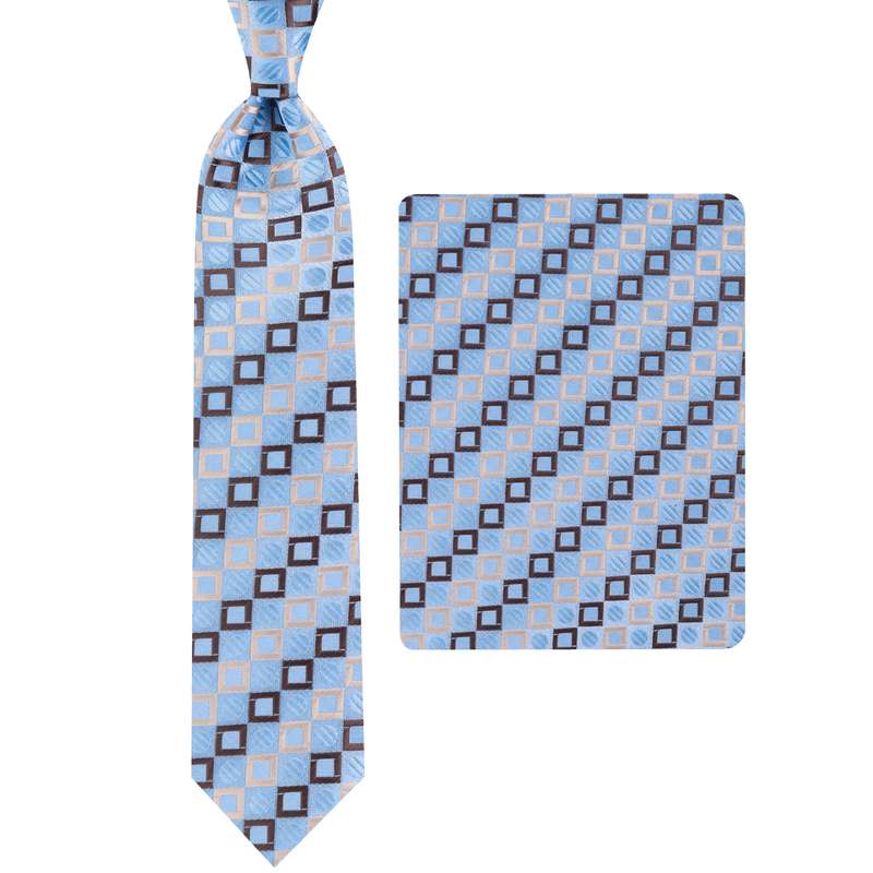 ست کراوات و دستمال جیب مدل GF-PO1035RE-BL 