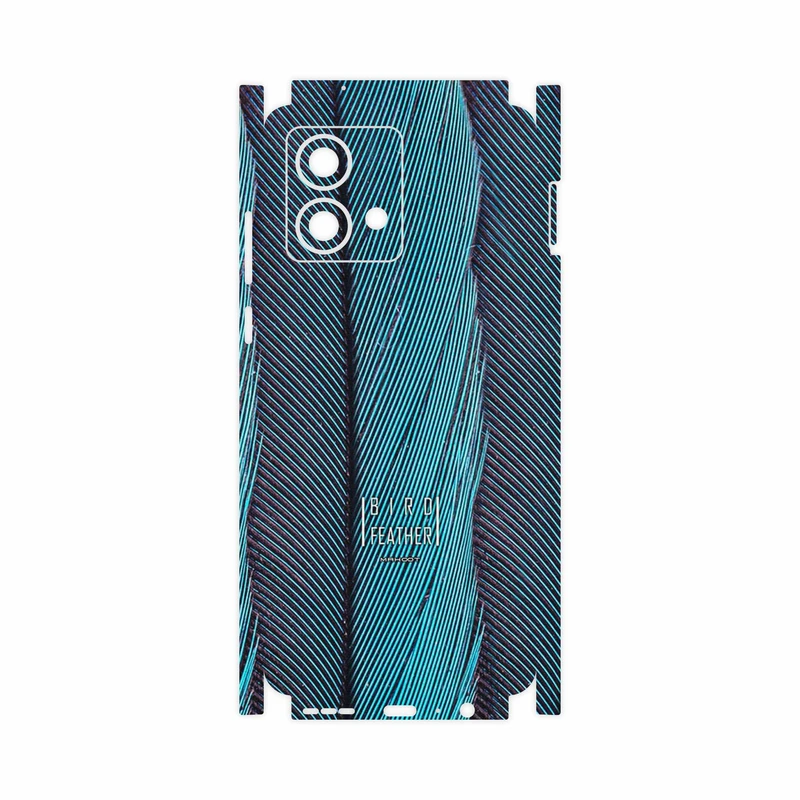برچسب پوششی ماهوت مدل Turquoise feathers-FullSkin مناسب برای گوشی موبایل موتورولا Moto G84