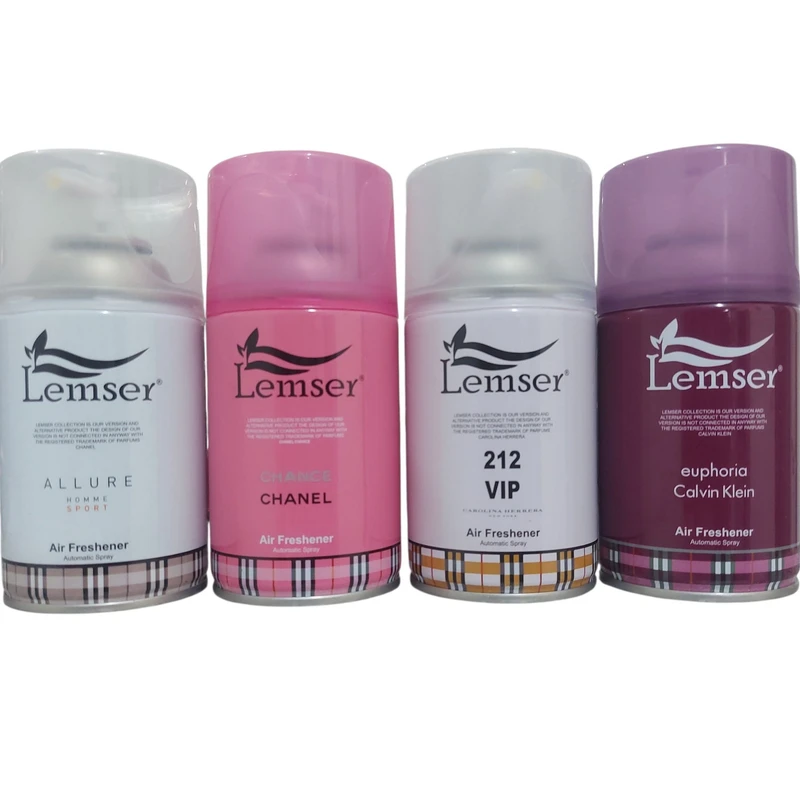 اسپری خوشبو کننده هوا لمسر مدل A02 رایحه ایفوریا رایحه 212 ، رایحه الور و رایحه چنل چنس حجم 250 میلی لیتر مجموعه 4 عددی
