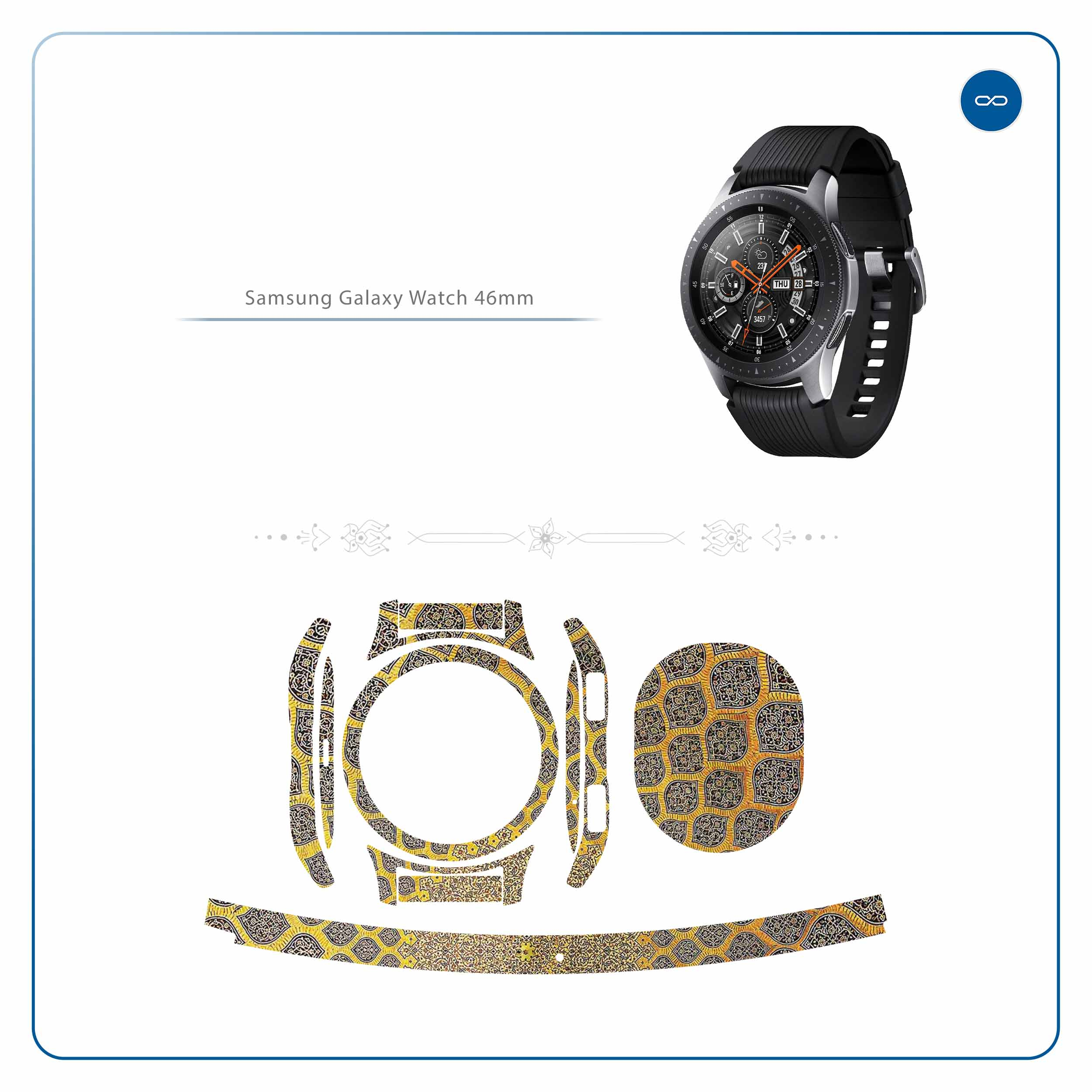 برچسب ماهوت طرح Iran-Tile2 مناسب برای ساعت هوشمند سامسونگ Galaxy Watch 46mm