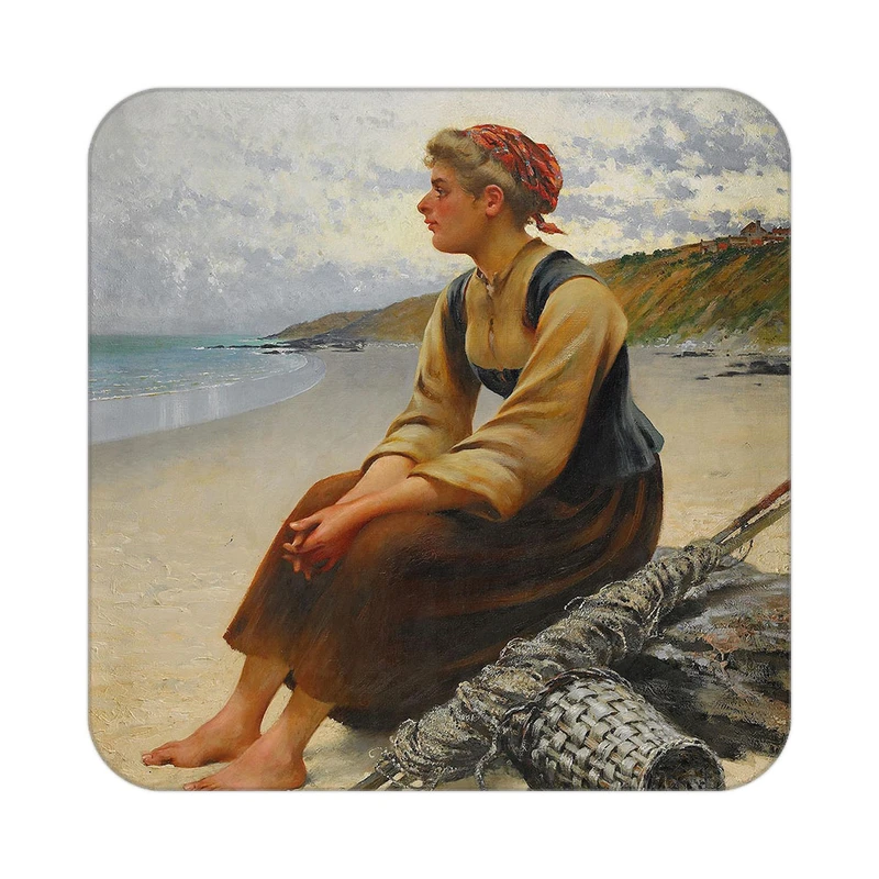 زیر لیوانی کاکتی طرح نقاشی رنگ روغن مدل mg10548