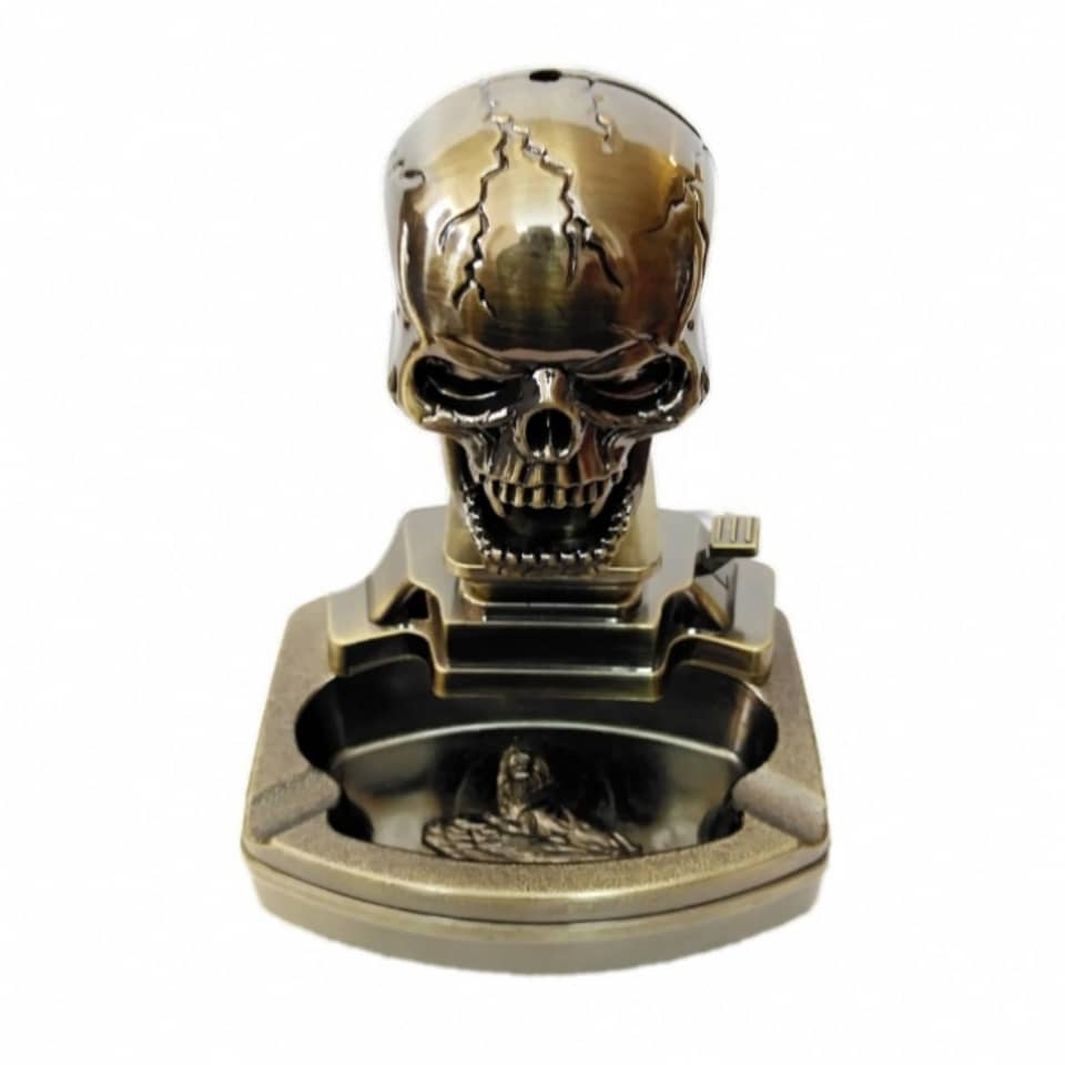 ست هدیه فندک و زیرسیگاری مدل اسکلت