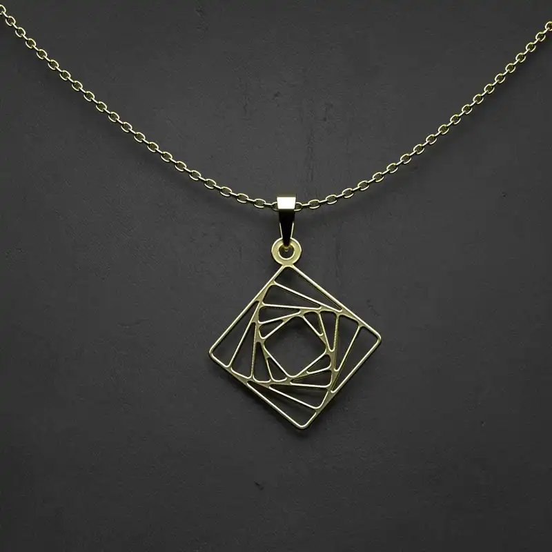 گردنبند طلا 18 عیار زنانه مدوپد مدل هندسی کد S2-1-1093