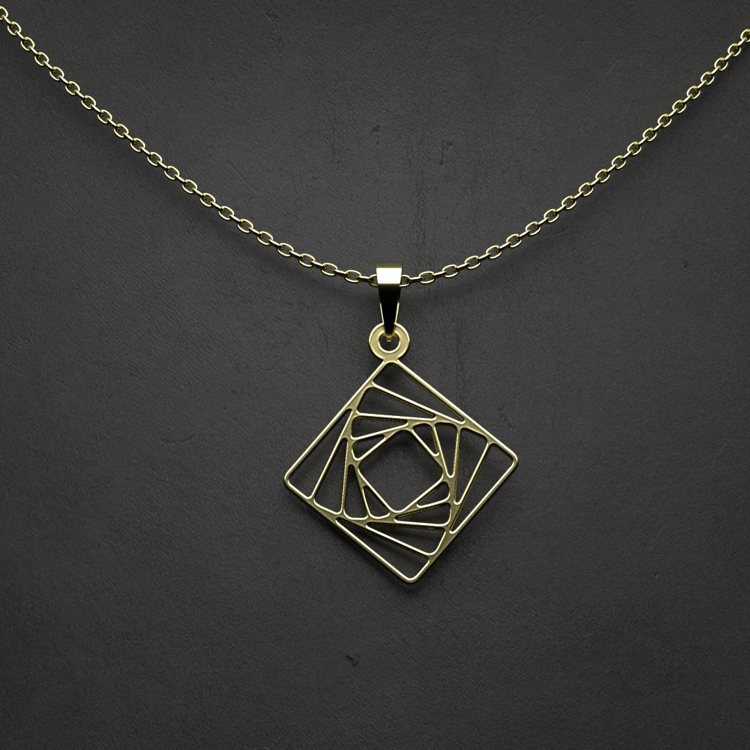 گردنبند طلا 18 عیار زنانه مدوپد مدل هندسی کد S2-1-1093 -  - 2