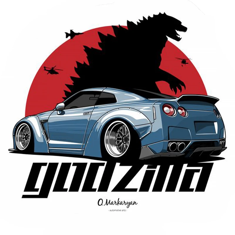 استیکر لپتاب و گوشی مدل نیسان GTR و گودزیلا کد 777