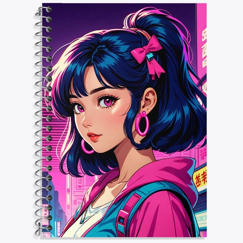 دفتر زبان 50 برگ خندالو مدل دو خط طرح دخترانه کد N1199