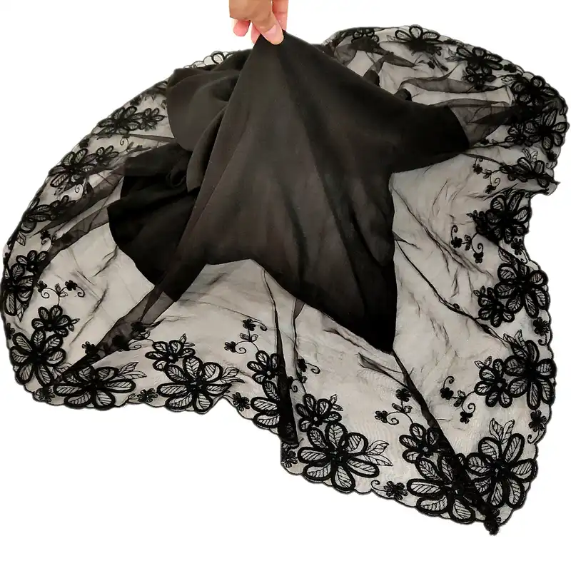 روسری زنانه مدل وال اسلپ تور خامه دوزی