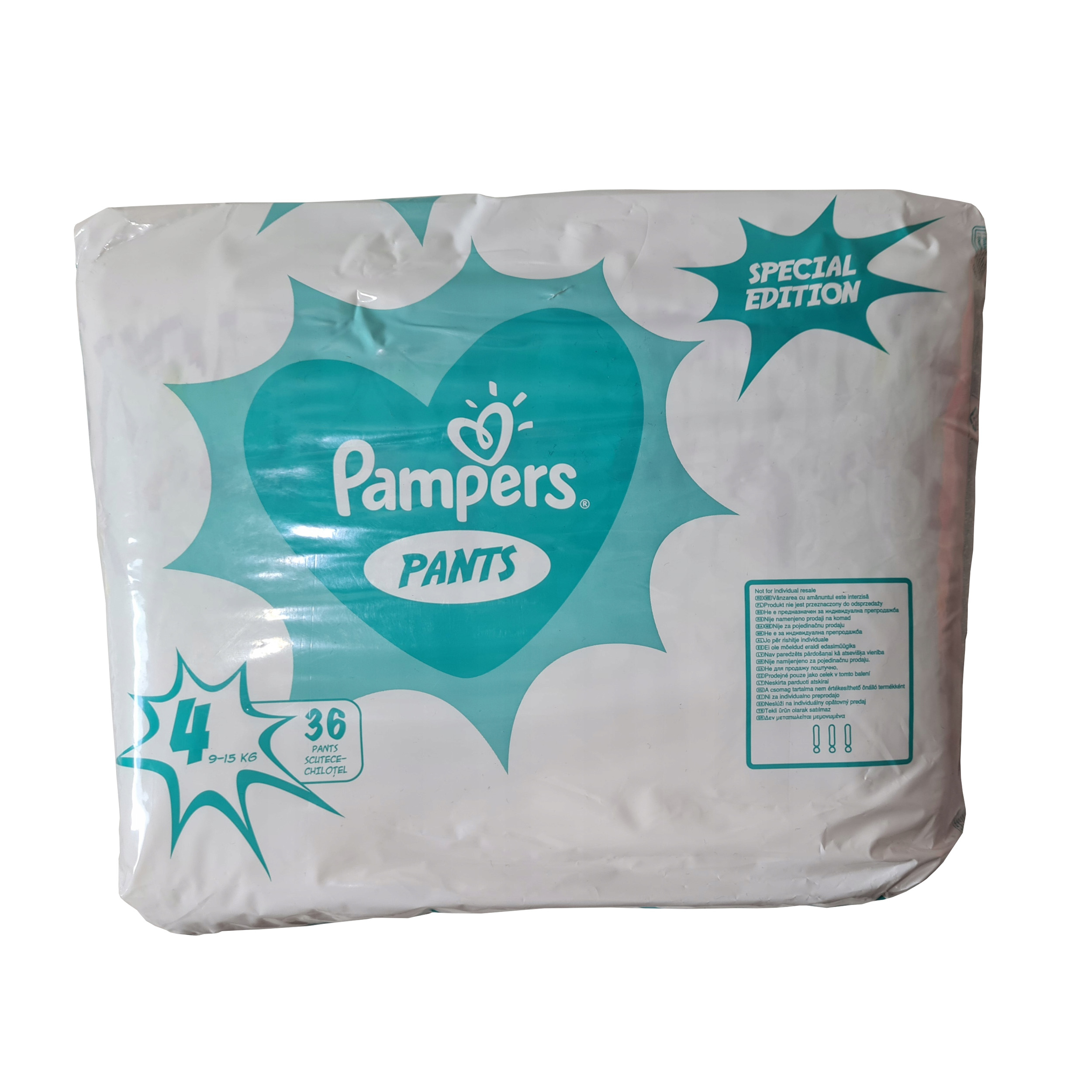 پوشک بچه پمپرز مدل شورتی سایز 4 بسته 36 عددی