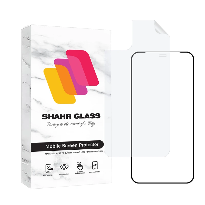 محافظ صفحه نمایش شفاف شهر گلس مدل CERAMINANOSH مناسب برای گوشی موبایل اپل iPhone 11 Pro به همراه محافظ پشت گوشی