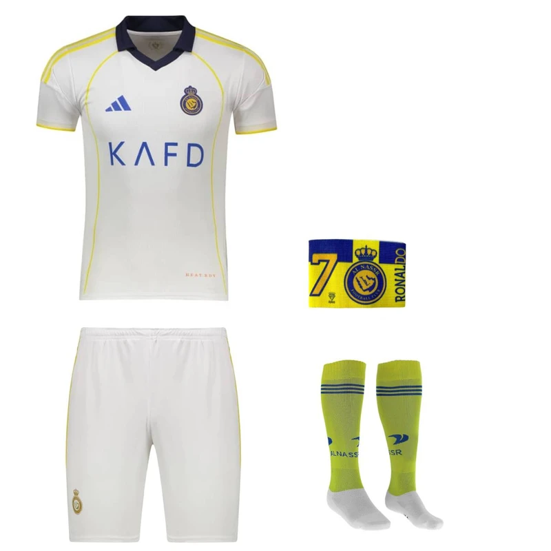 ست 4 تکه لباس ورزشی پسرانه مدل دوم النصر طرح رونالدو کد 2026