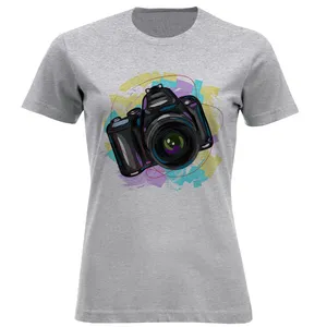 تیشرت آستین کوتاه زنانه طرح دوربین کد W198