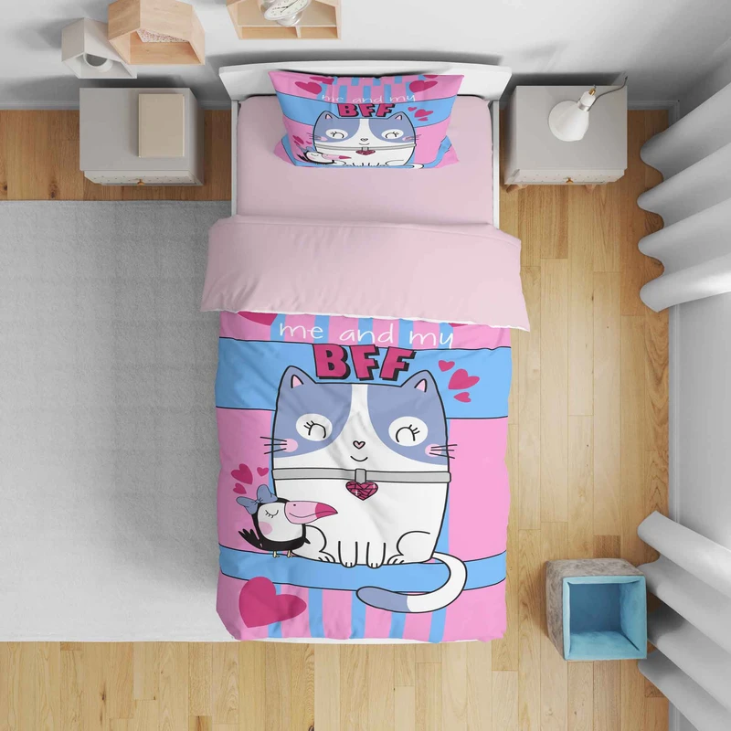 سرویس روتختی مدل گربه 5315 تک نفره 5 تکه