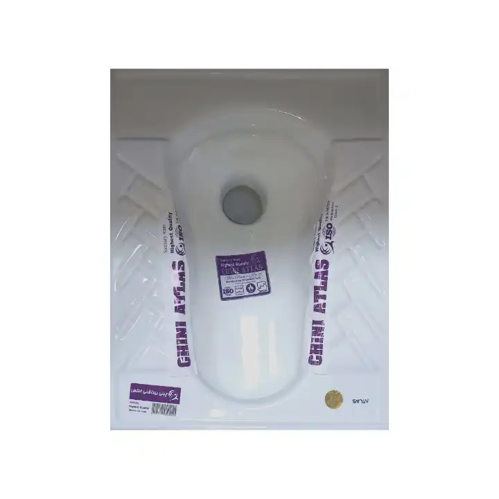 توالت زمینی چینی اطلس مدل ریملس طرح آجری