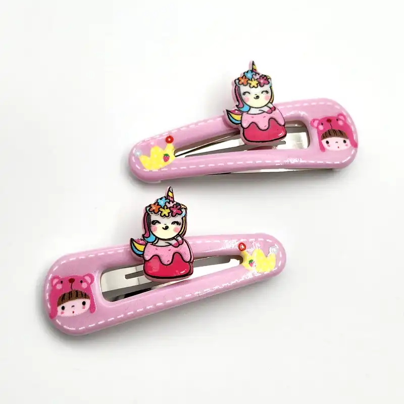 گیره مو دخترانه مدل یونیکورن کد SNG287-8 بسته 2 عددی