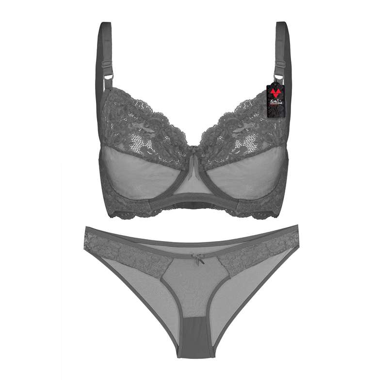 ست شورت و سوتین زنانه شباهنگ مدل  EASY LOVER رنگ طوسی