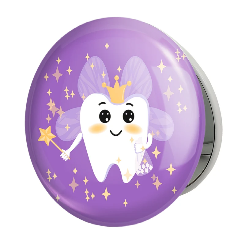 آینه جیبی خندالو طرح جشن دندونی دخترونه مدل تاشو کد 10932 