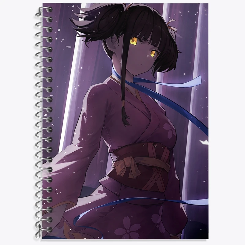 دفتر زبان 50 برگ خندالو مدل سه خط طرح مومی انیمه کابانری (Kabaneri) کد 35982