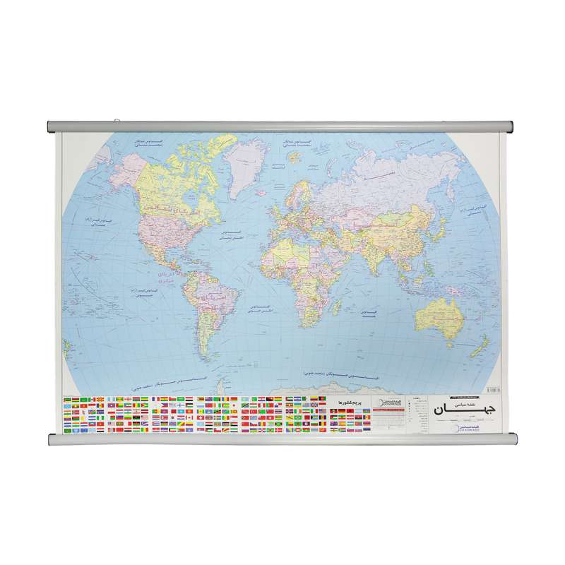 نقشه انتشارات گیتاشناسی نوین طرح جهان و پرچم کشورها کد LO1434