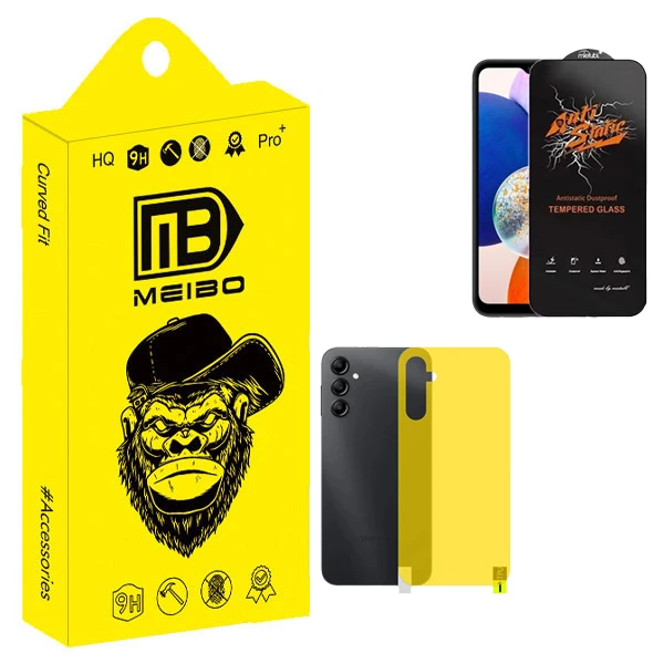 محافظ صفحه نمایش میبو مدل Antistatic Glavers مناسب برای گوشی موبایل سامسونگ Galaxy a14 به همراه محافظ پشت گوشی