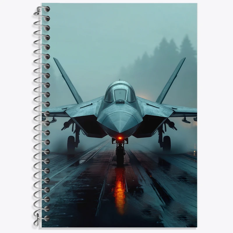 دفتر زبان 50 برگ خندالو مدل دو خط طرح هواپیمای جت کد F5236