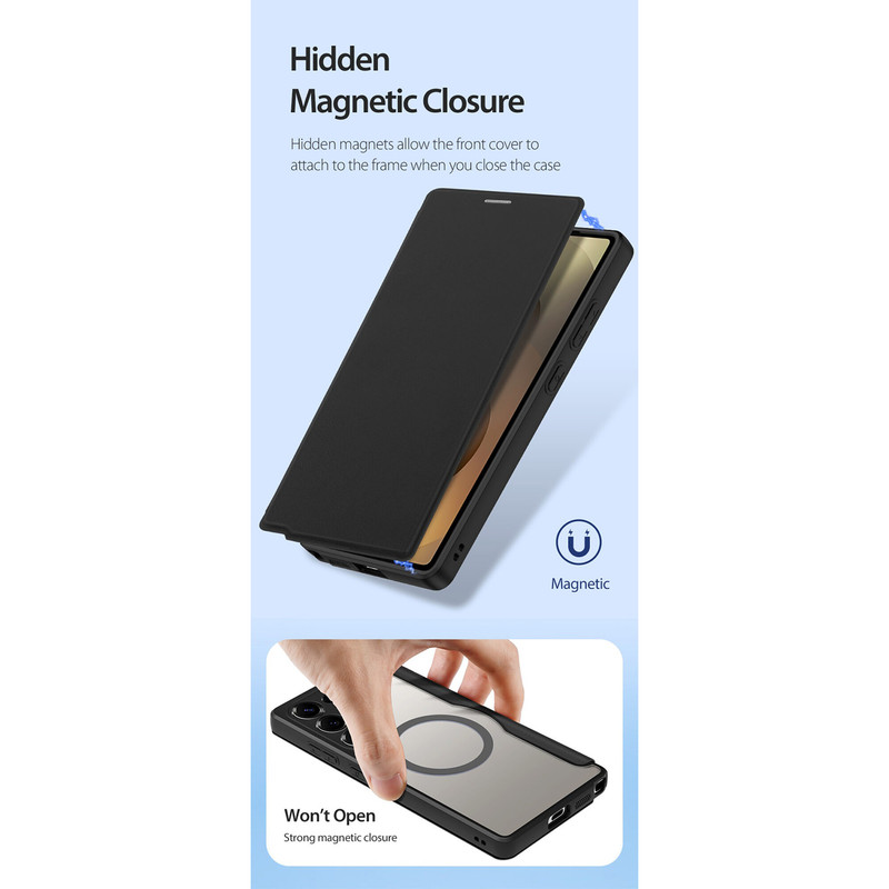 کیف کلاسوری دوکس دوکیس مدل Skin X Pro مناسب برای گوشی موبایل سامسونگ Galaxy S25 Ultra