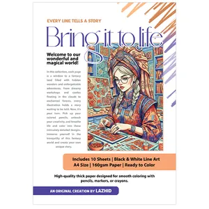 کاغذ چاپی A4 لاژید مدل رنگ آمیزی بزرگسالان طرح اسم باران بسته 10 عددی